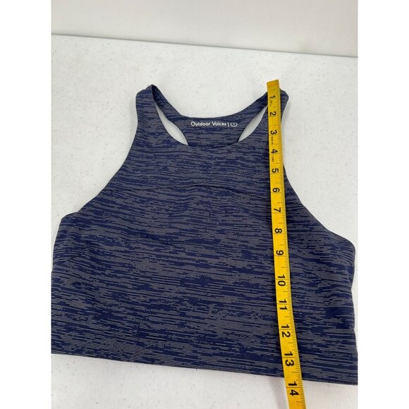 Outdoor Voices Size S Blue High-Neck Racerback Crop Top Gym Workout Yoga - Picture 4 of 7